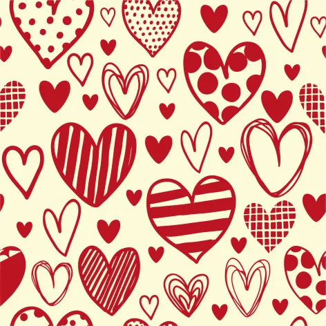 Transfer Sheets; Hearts Drawing  - Bag of 30